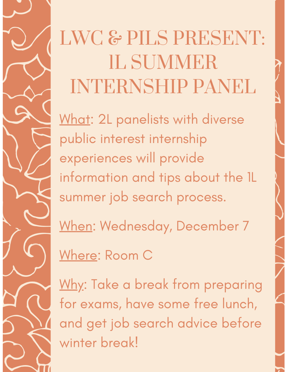 LWC & PILS Present 1L Summer Internship Panel University of Chicago
